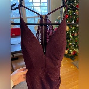 Never worn party dress in perfect condition. Shiny, red wine color. Small size.